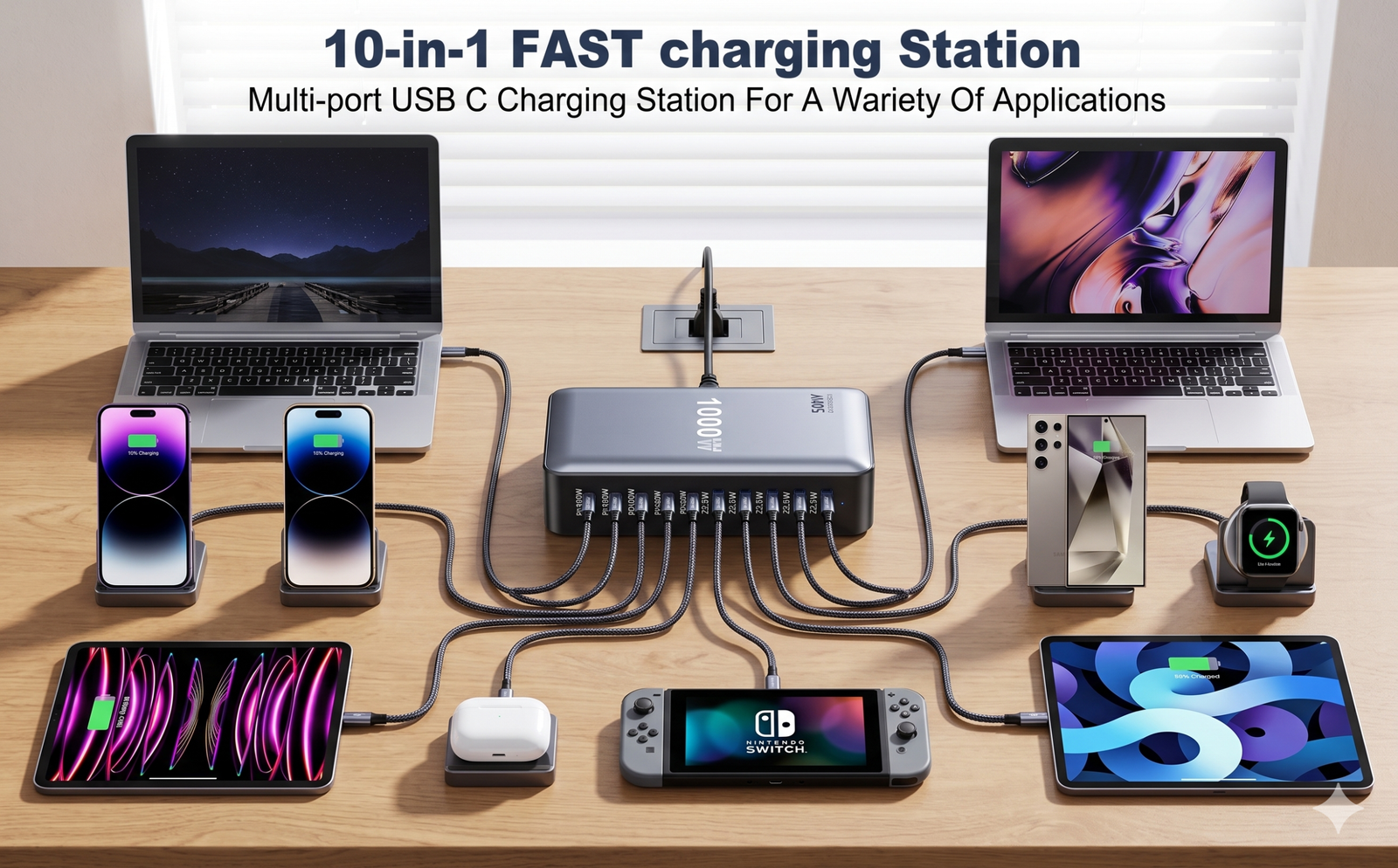 Fast Charging Station For Most Portable Devices 10 Port Hot 1000W GaN - Image 7