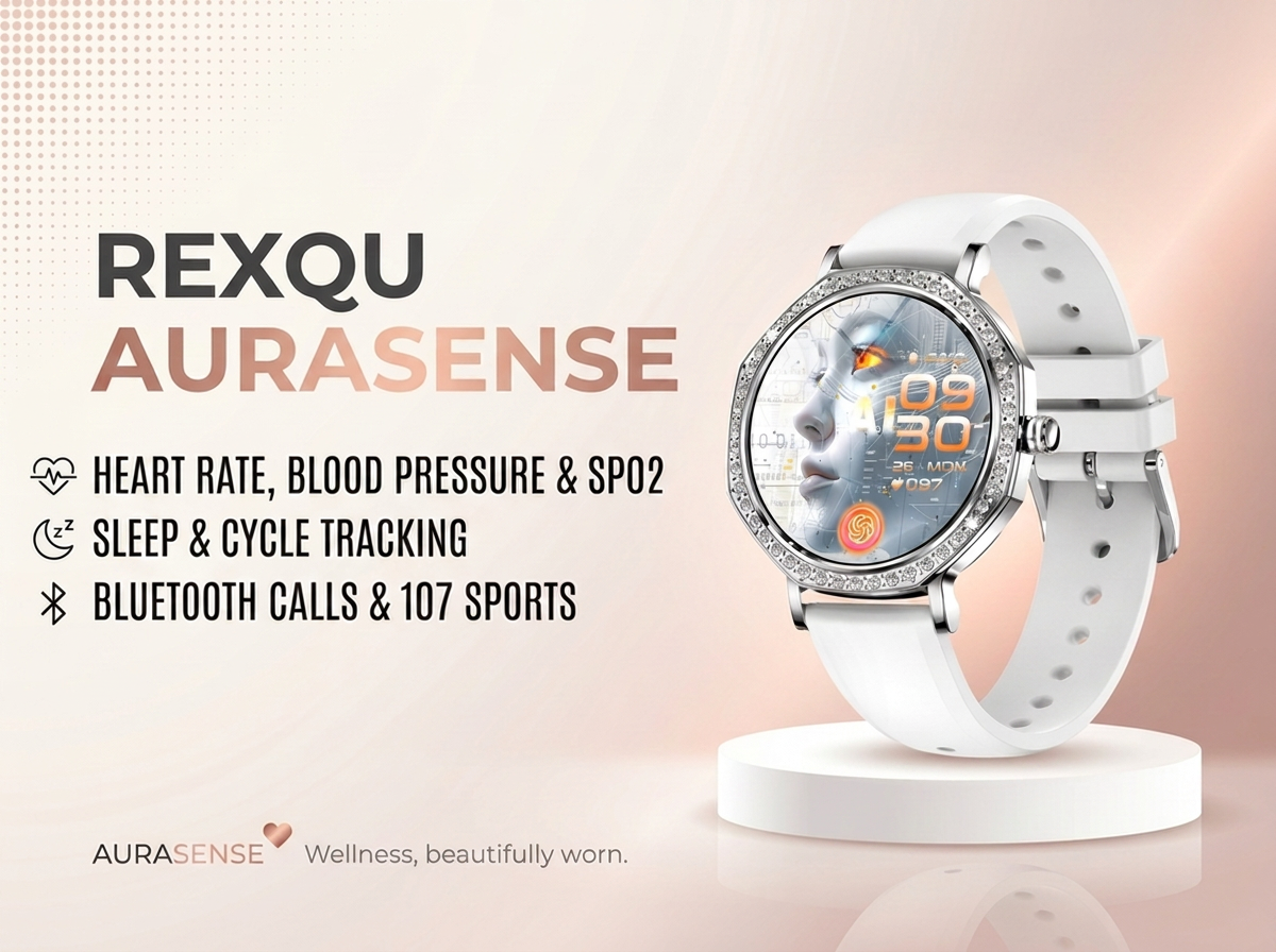 REXQU AuraSense women’s health watch banner
