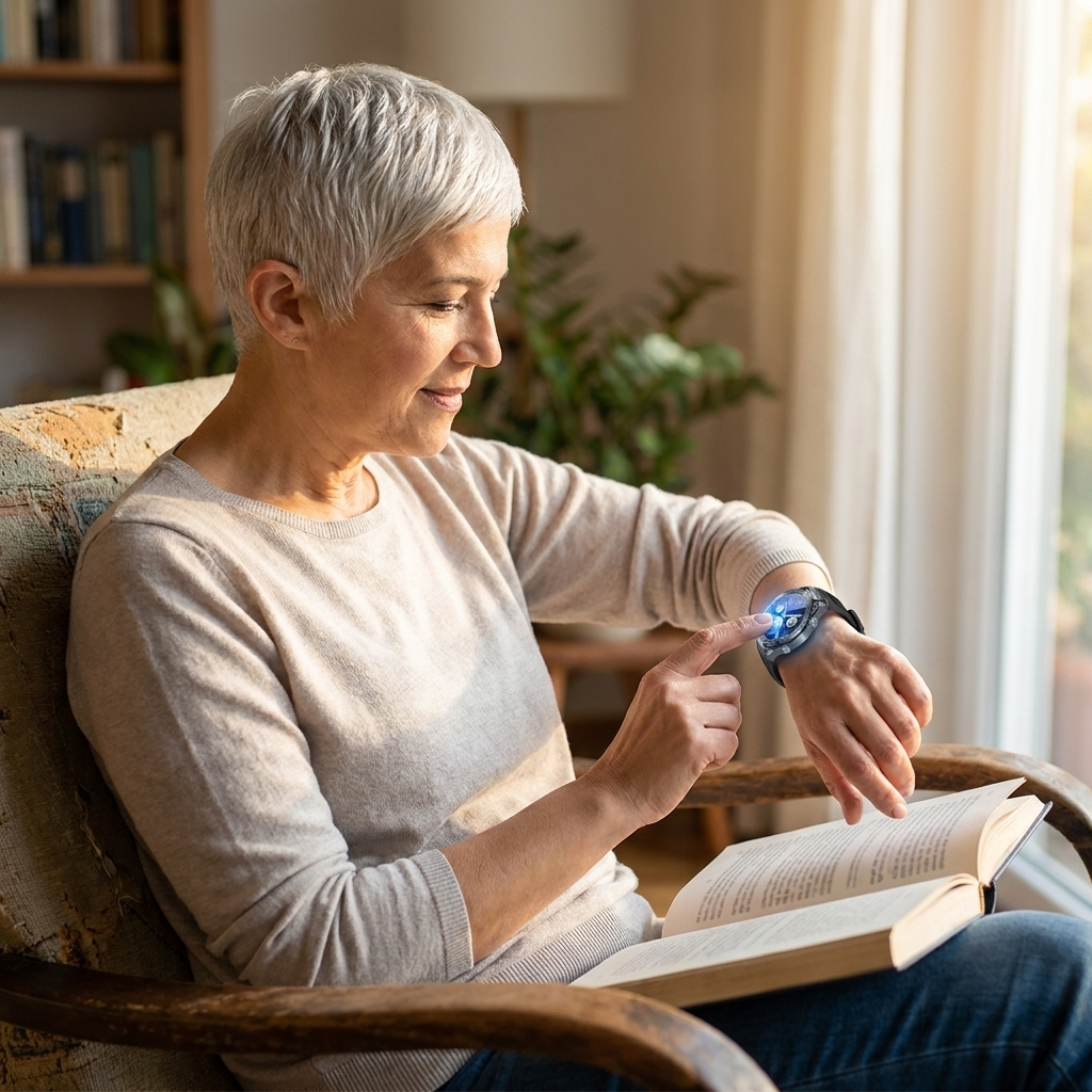 Nexora customer recording an ECG at home