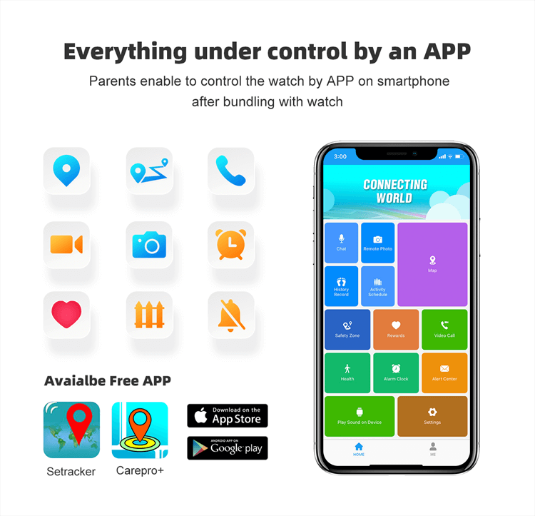 Parent app controls for the REXQU KidGuard Pro kids smartwatch