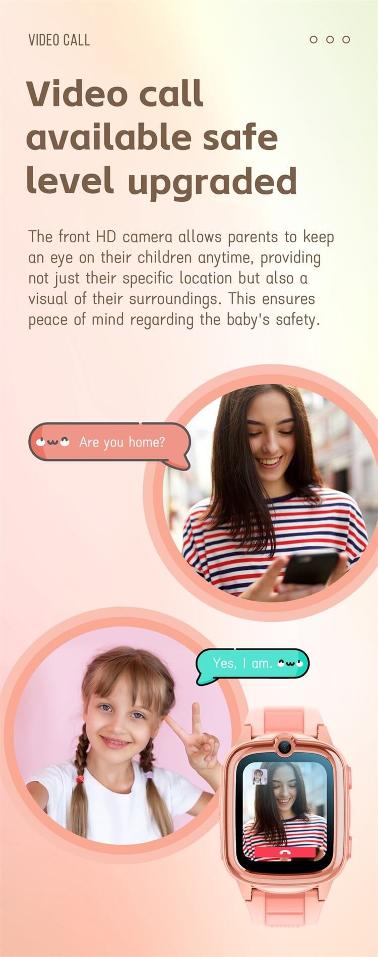 Child making an HD video call from the REXQU KidTrack kids 4G smartwatch