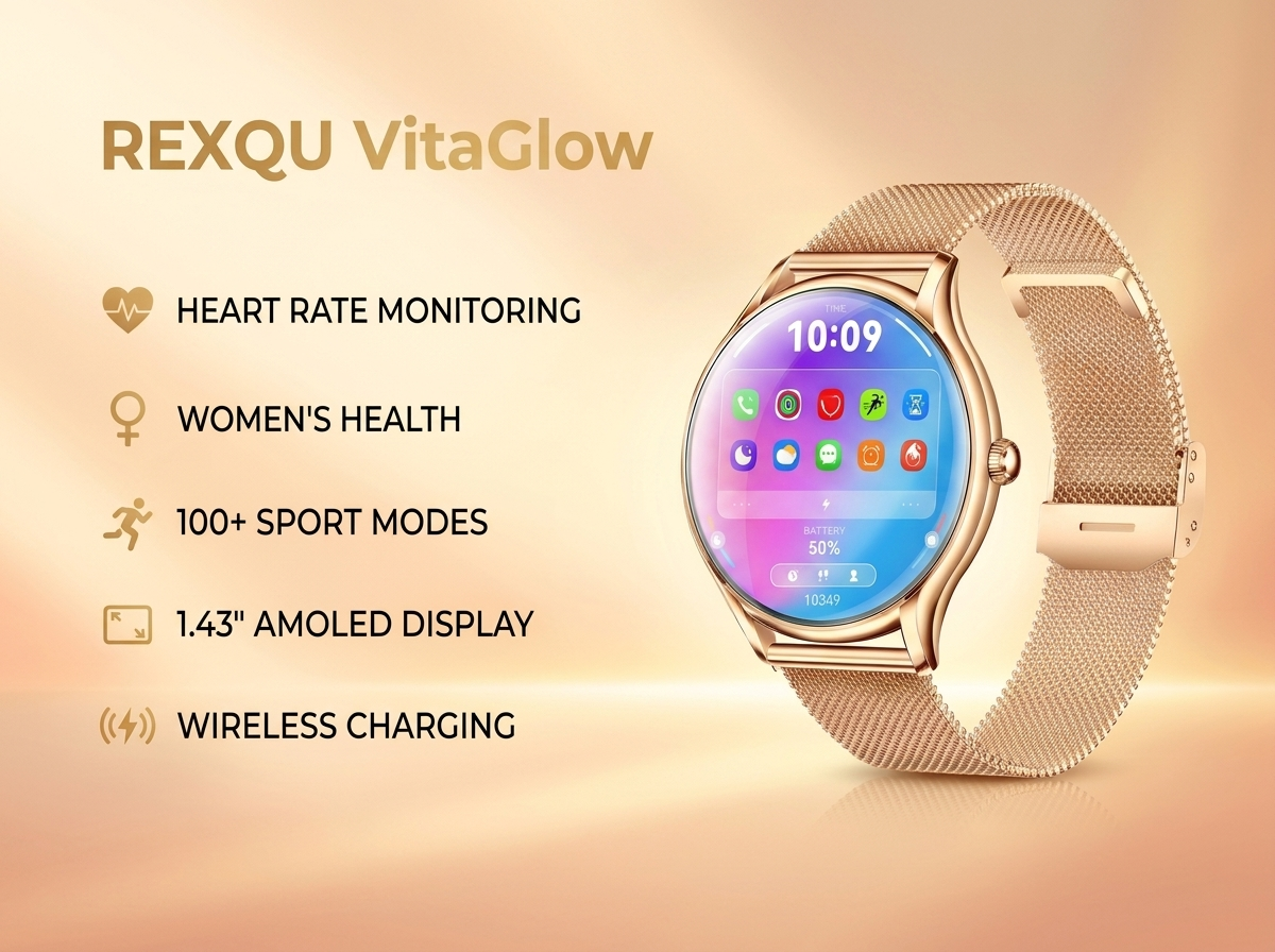 REXQU VitaGlow women’s smartwatch banner